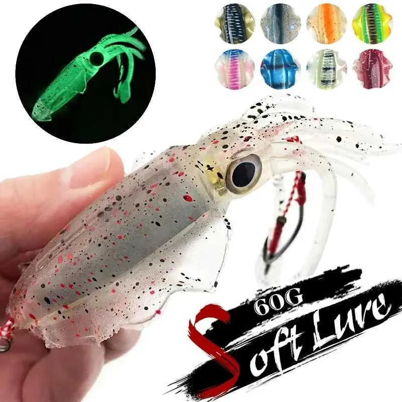 ZUKIBO Squid Baits 60g Soft Octopus Head Lures  ... 