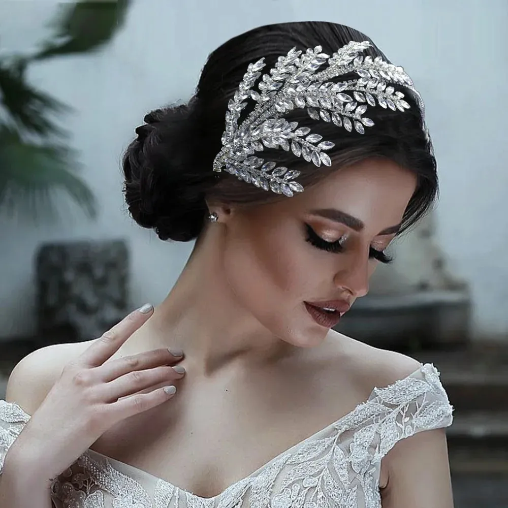 Handmade Bridal Headband Wedding Hair Piece Headband Rhinestone Branch Headpiece Elegant Crystal Bridal Hair Piece | Handmade Wedding  main image 4