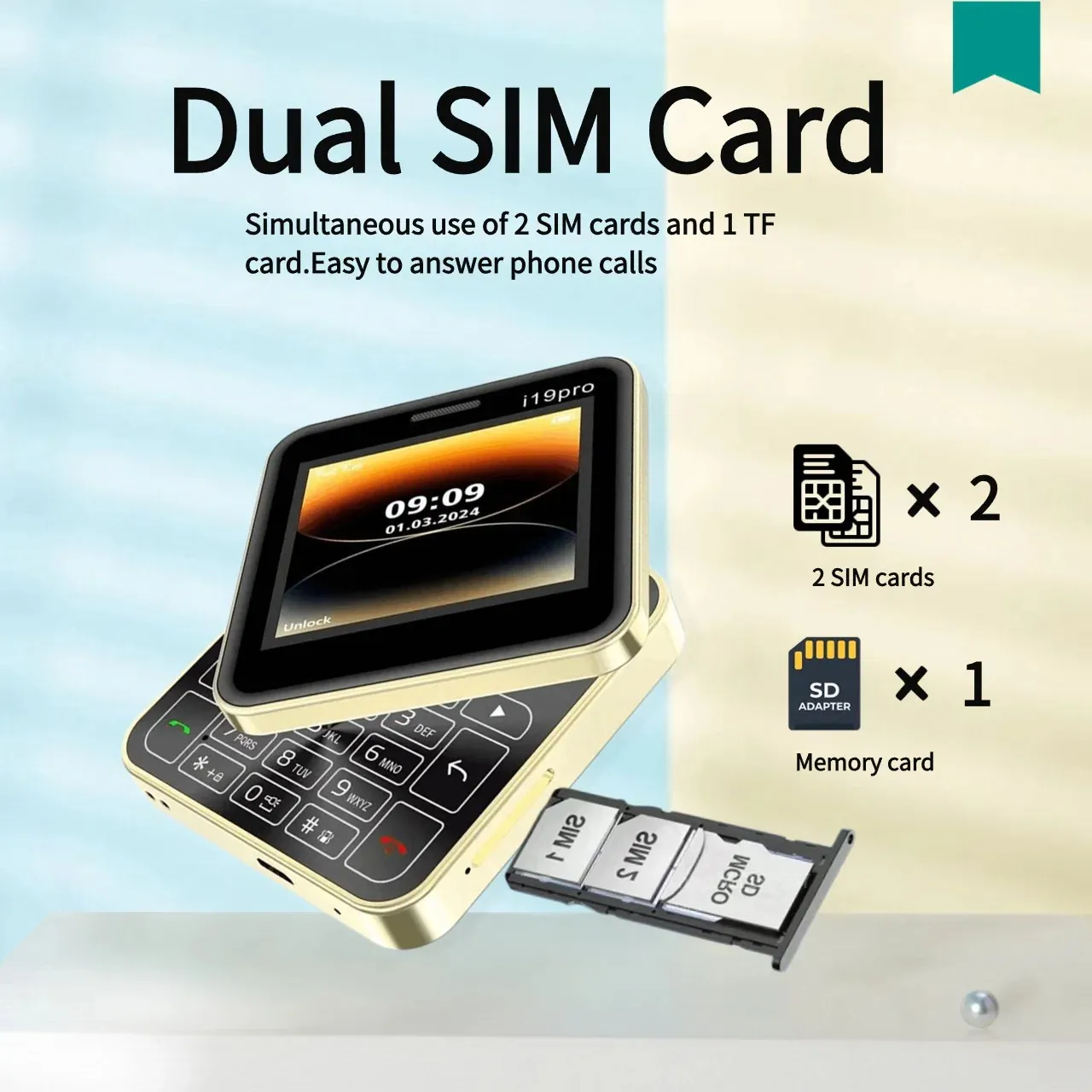 Unlocked New Slide Button Mini Mobile Phone I19 Pro... From 