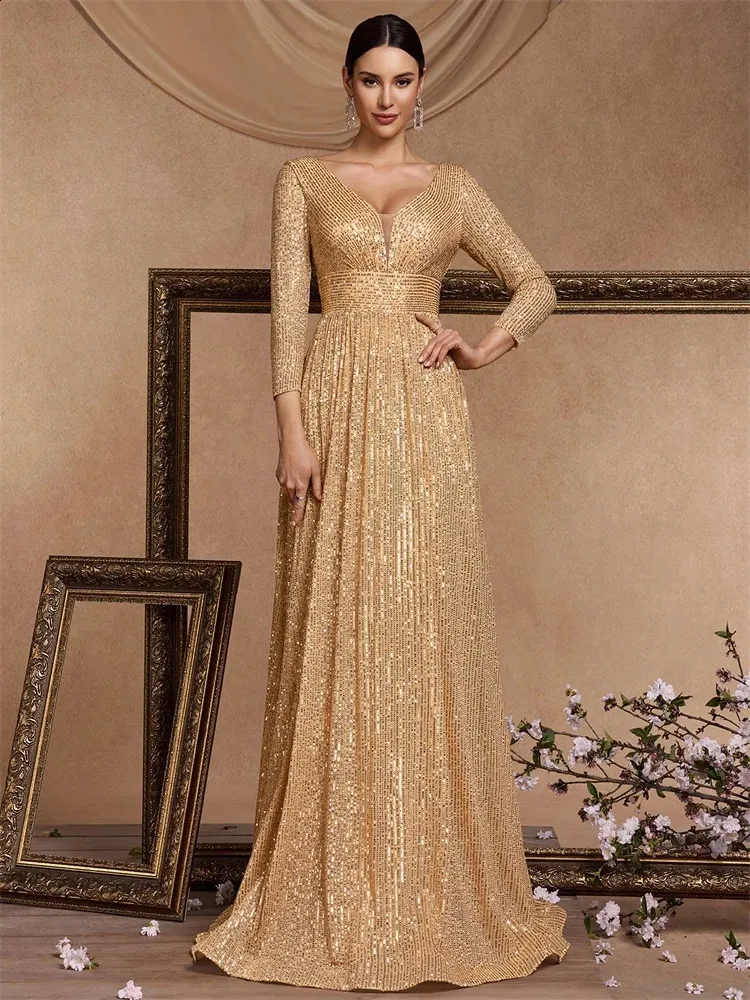Lucyinlove Blue Long Sleeve Formal Sequin Dress Floor-Length Chiffon  Evening Gown from Dhgate Urban Sexy Dresses - price 110.46