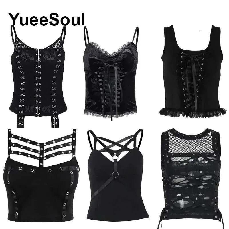 Gothic Lace Mesh Crop Black Sexy Spaghetti Strap... From Clothes0612,  $36.18 | DHgate.Com
