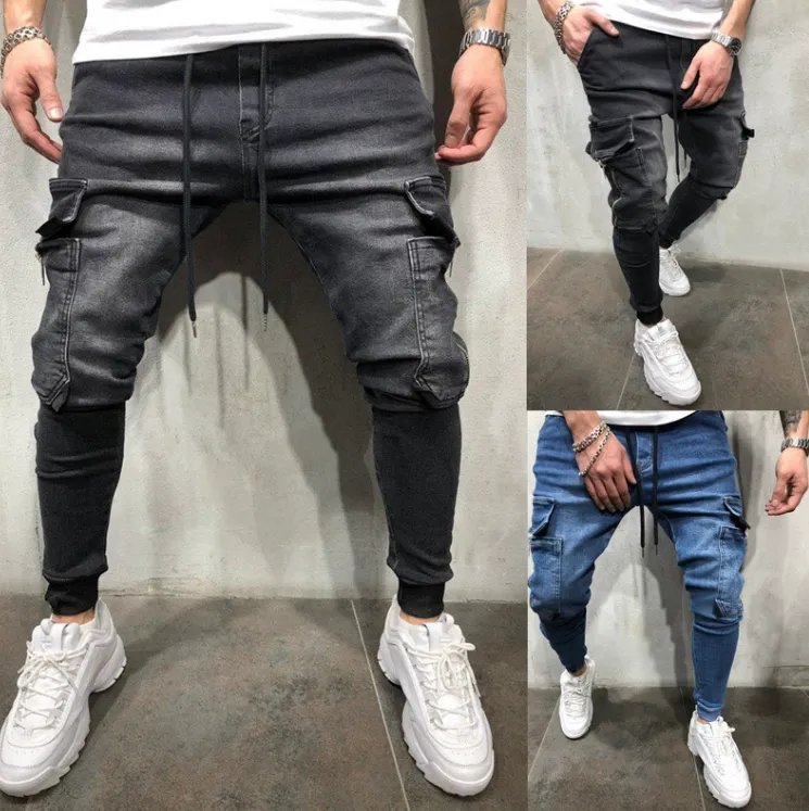 Pantalones De Carga De Mezclilla Para Hombres: Pantalones De