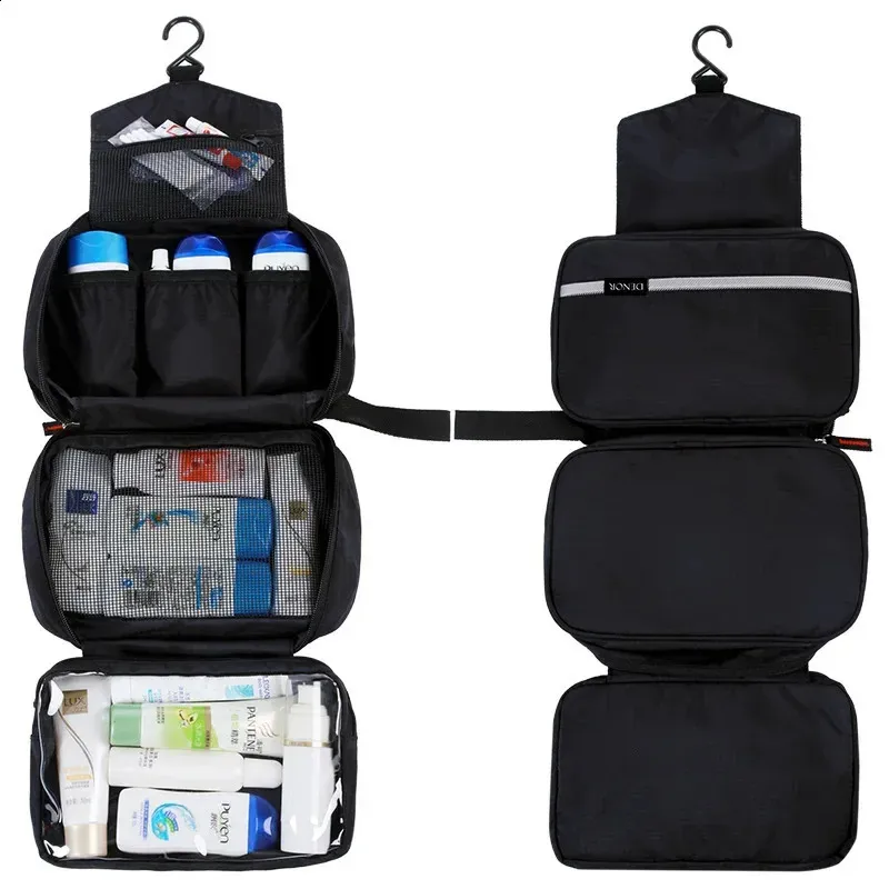 Hanging Mens Toiletry Bag Large Waterproof Aluminum Cosmetic Travel ...