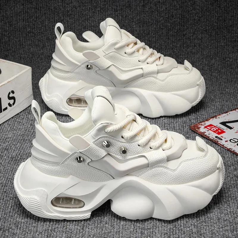 Save Big on Bulk Mens Chunky Sneakers Mens Chunky Sneakers Thick Sole  Platform Shoes Height Increasing Air Cushion Casual Dad Shoes For Men 2024 
