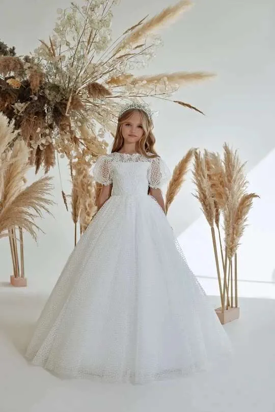 first communion dresses a line Modest Long Sleeves First Communion Dress Celestial 3301 New Lace Pre-Order Custom <11 / As in the photo (Ivory)