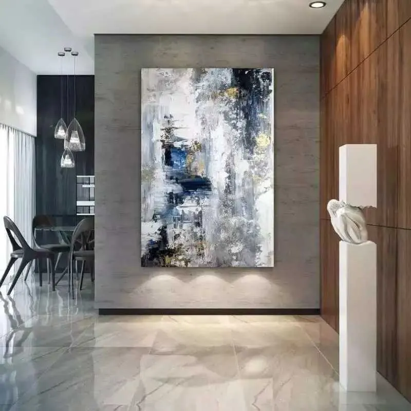 Grande Peinture À L'huile Abstraite Sur Toile Art Mural Texturé Moderne ...