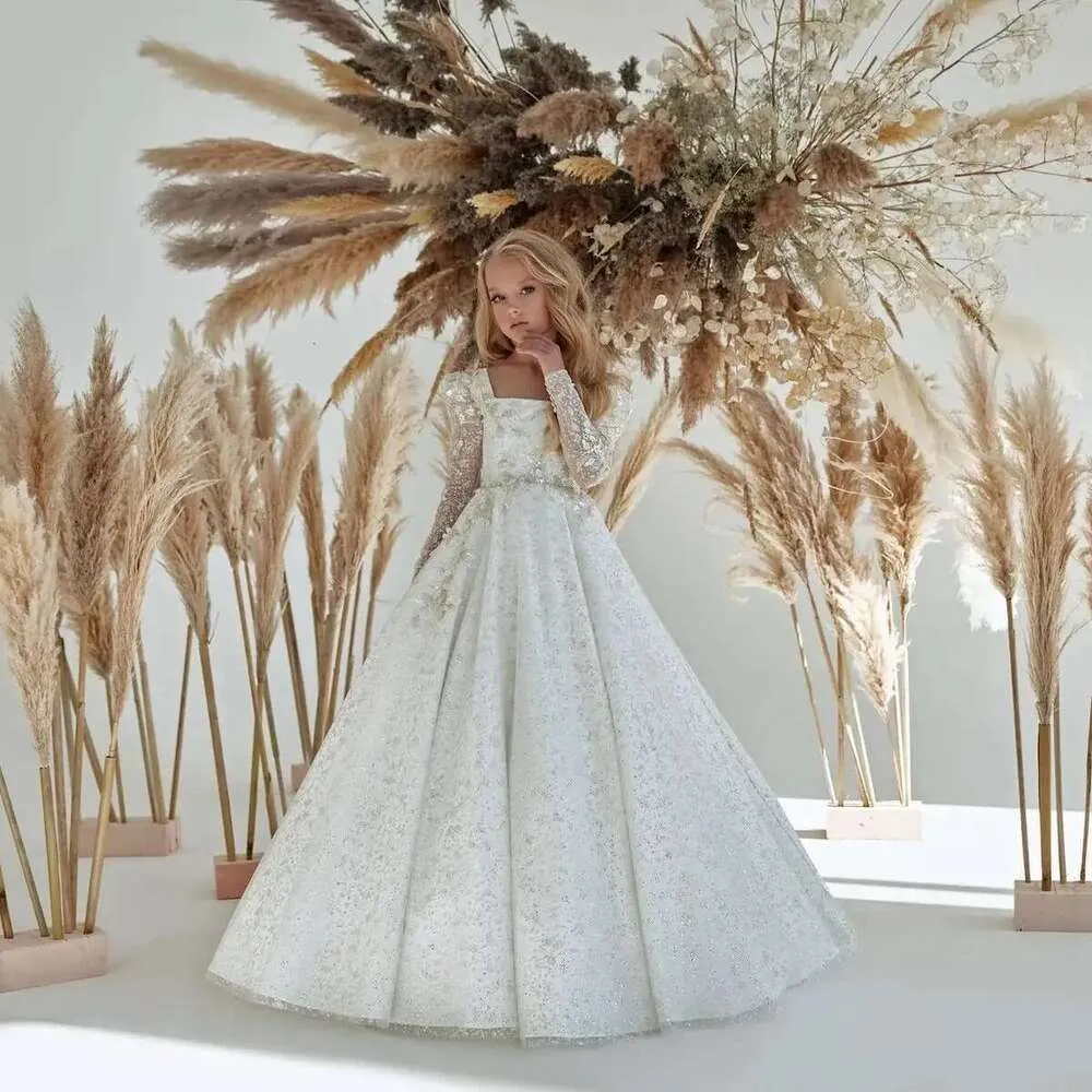 Wer Sleeves Girl For Weddings A E Sequin Appliques Long First