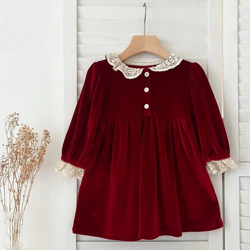 Christmas Party Dress Kids Baby Girls Lace Collar Red Casual Dress Fits True to Size from Dhgate Girl's Dresses