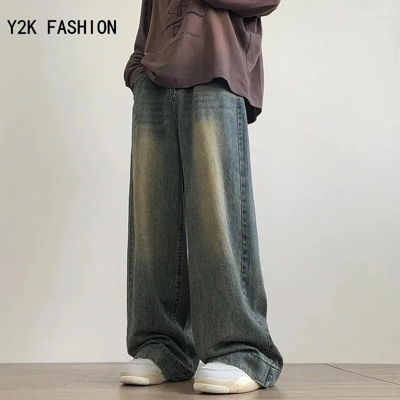 Vintage Wash Baggy Jeans for Men Wide Leg Denim Trousers, Oversized  Streetwear Shop Now!