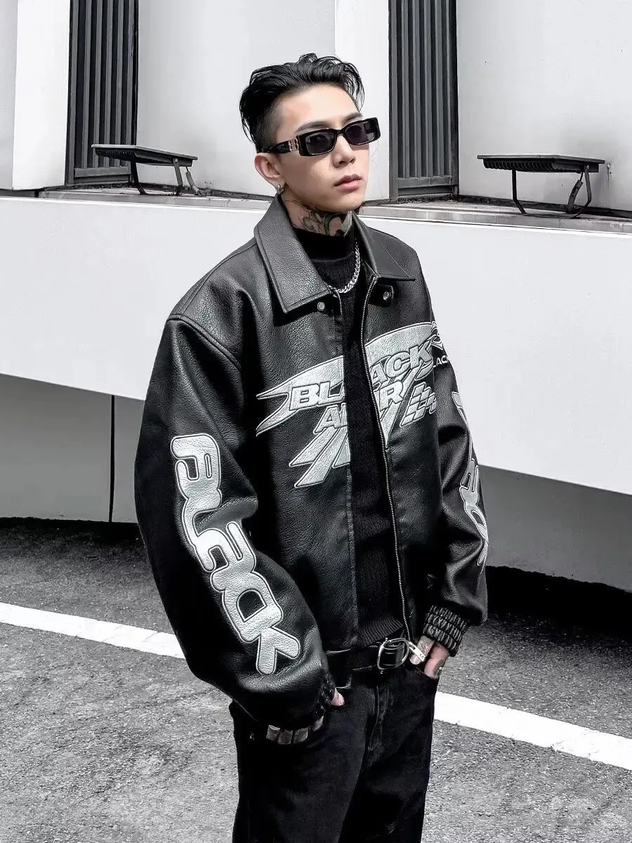 Leather Jacket Outfit Hombre 80 Retro Silhouette Mens Faux Leather