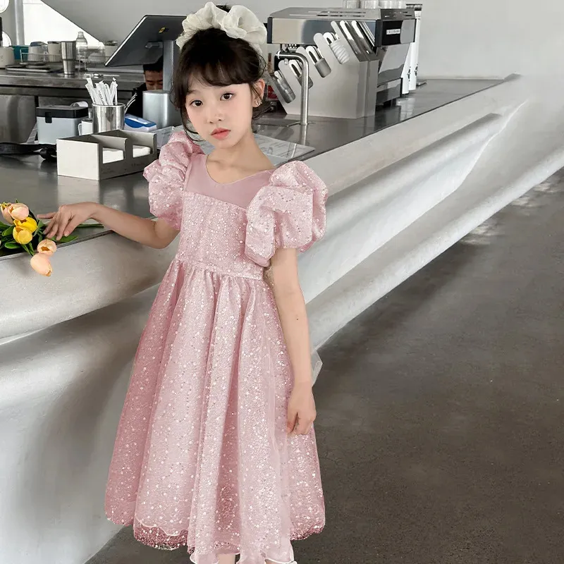 big princess dress for kids NAISIBABY Girls Princess Dress, Big Bow Birthday Dress Kids Wedding Party Elegant Dress Coffee 11-12T