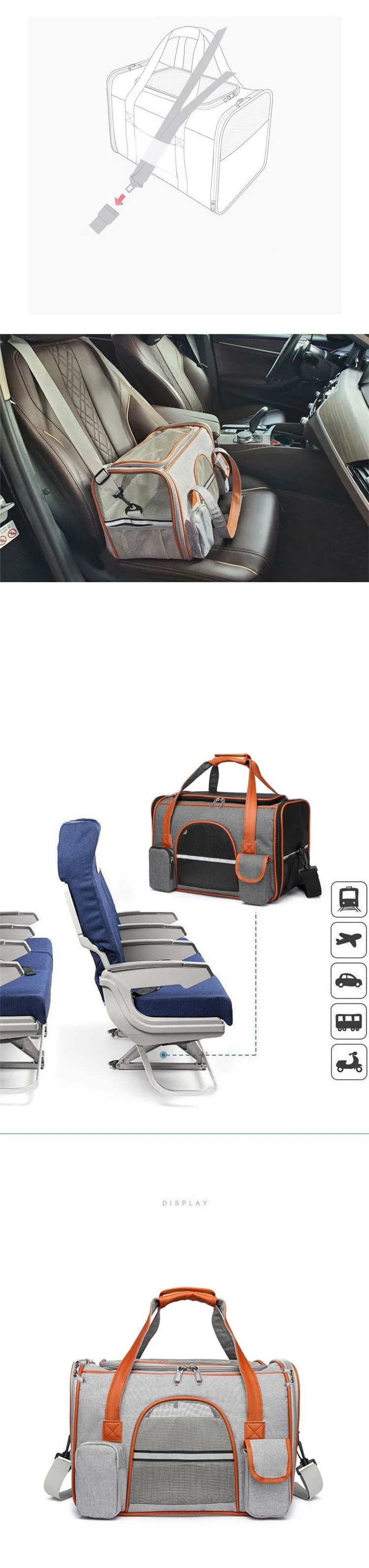 Vikbar väska för stora katter och små hundar_voghion.com