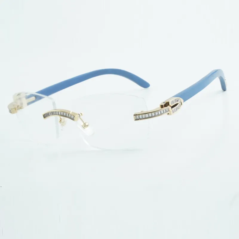 Rectangle Diamond Eyeglass Frame 3524015 Wood Glasses Equipped With ...