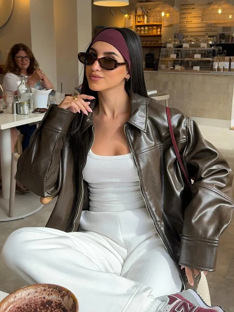 Sunglasses Biker Style Leather Jacket Womens Womens Black Faux