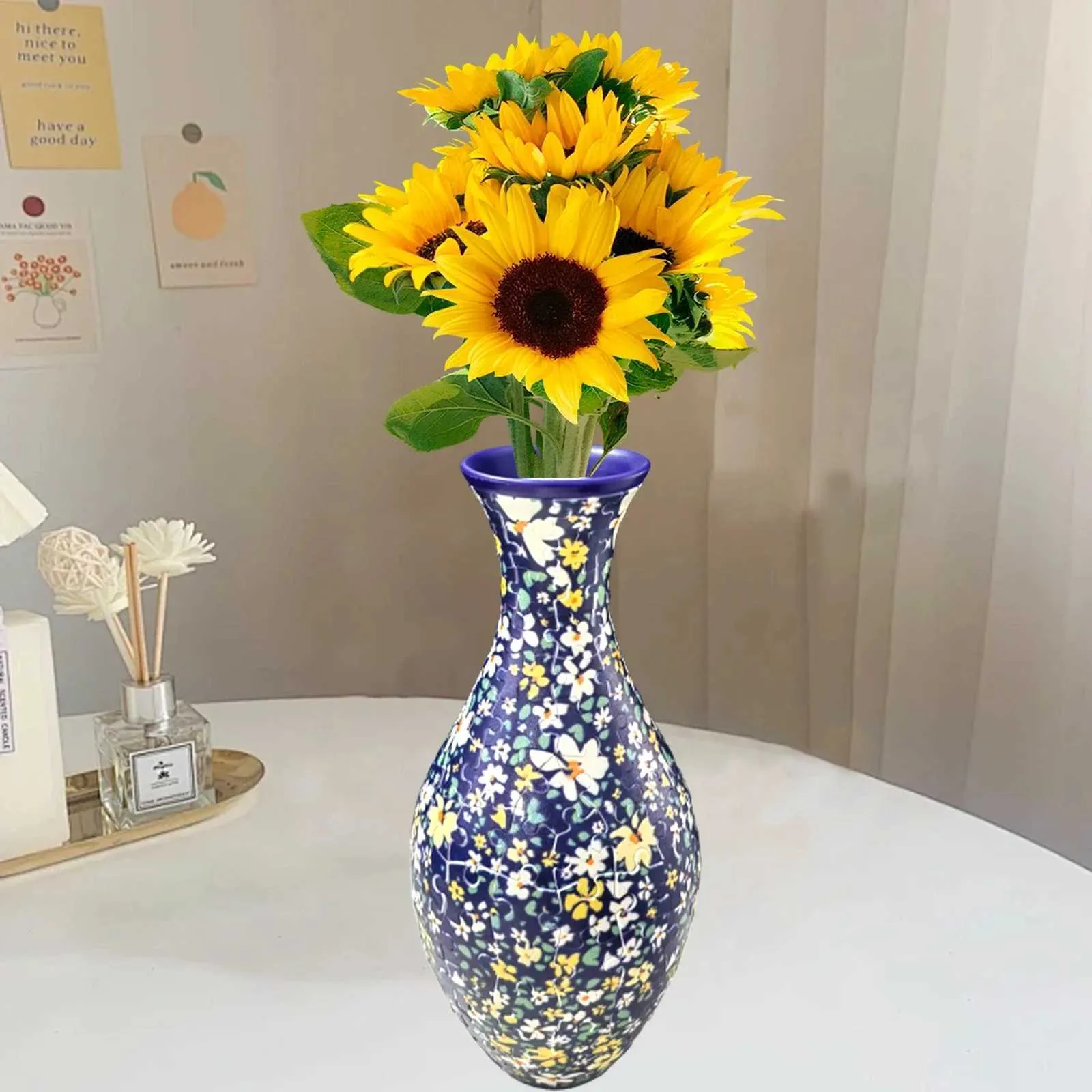 Vase Puzzle 3D 160 Pièces DIY Colonne d'eau Décoration d'intérieur pour Fleurs Réelles et Artificielles Décor du Salon(Fleurs) - Maison Vase Puzzle 3D 160 Pièces DIY Colonne d'eau Décoration d'intérieur pour Fleurs Réelles et Artificielles Décor du Salon(Fleurs) - Maison