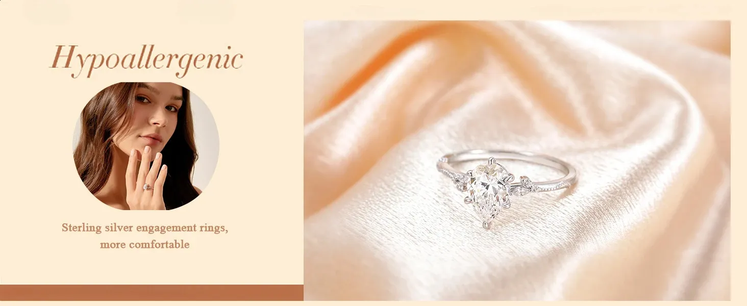 Anillo de compromiso halo corte pera en plata de ley mujer_voghion.com