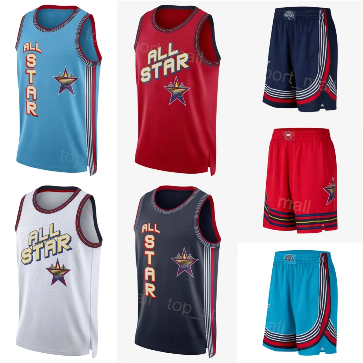 Nba All Star Baby Blue And Red Nba Jersey Magic Johnson Vintage