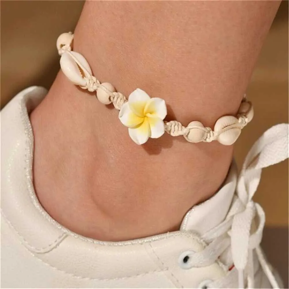 Beach Wedding Foot Jewelry Floral Ankle Chain Bohemian Style Foot