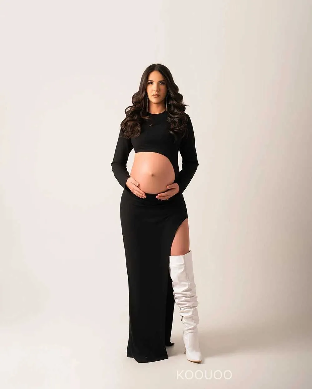 W250113 Maternity Maxi Dress Slim Fit Long Sleeve... From  Popular_district1, $9.68 | DHgate.Com