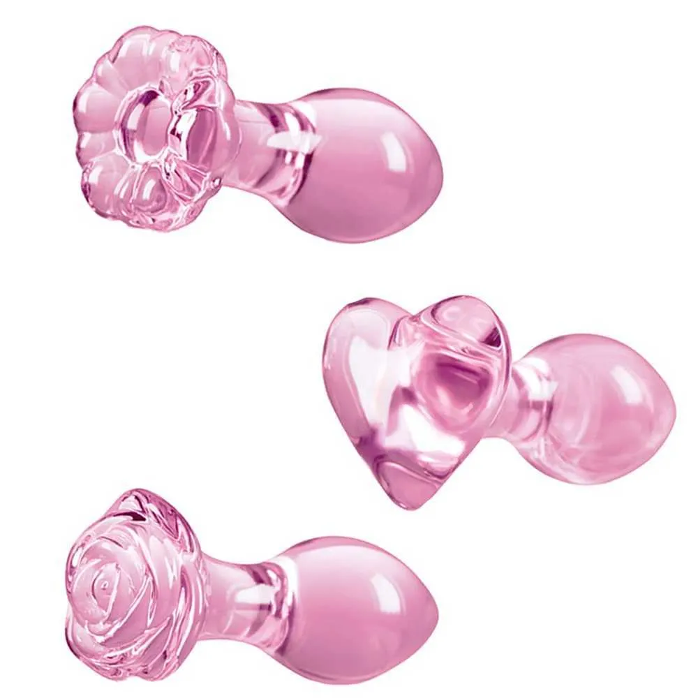 XJ250121 Glass Butt Plugs Set Small Pink Crystal... From Swagger_fashion1,  $8.37