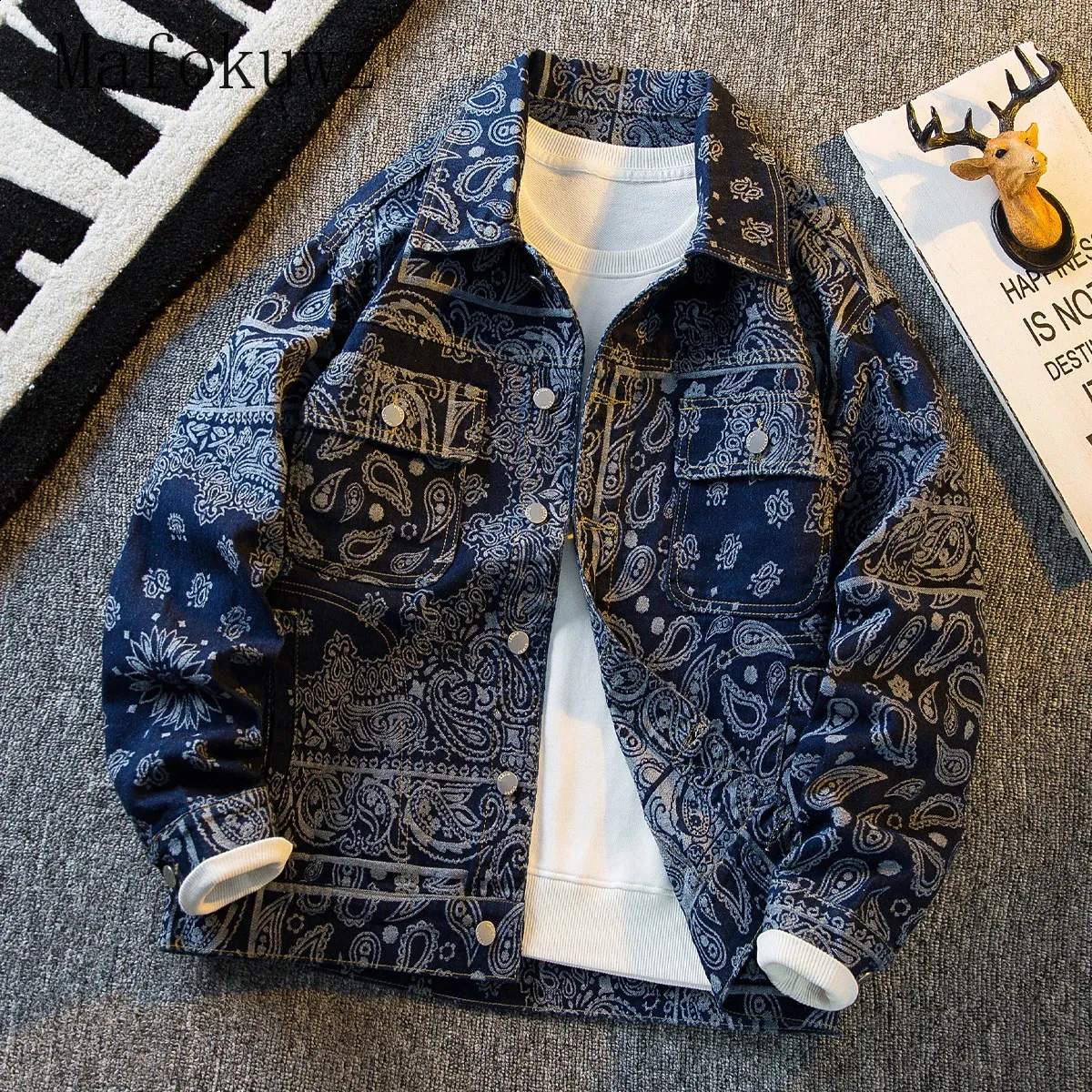 ジャケット・アウター MLVINCE paisley jacquard trucker jacket