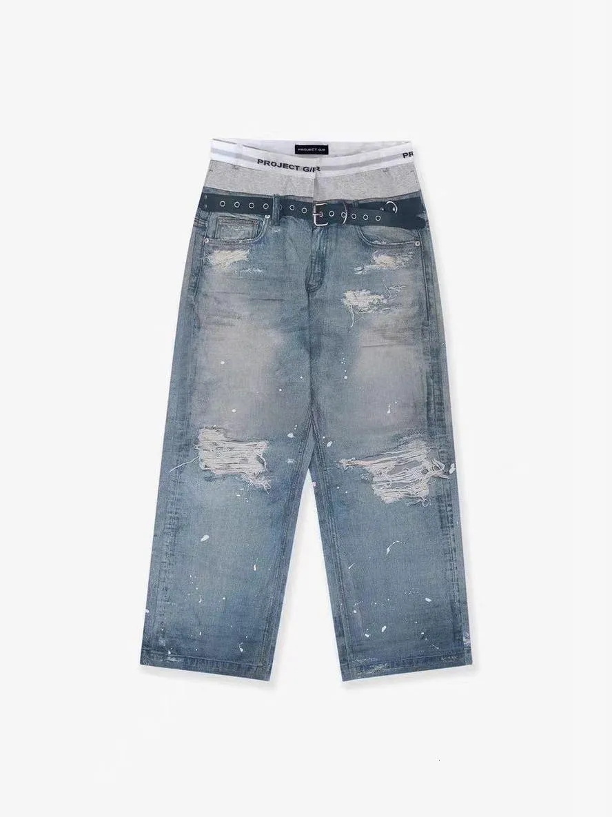 Mens Jeans Project GR By Grailz Fake Two Piece Parody Underwear 3D