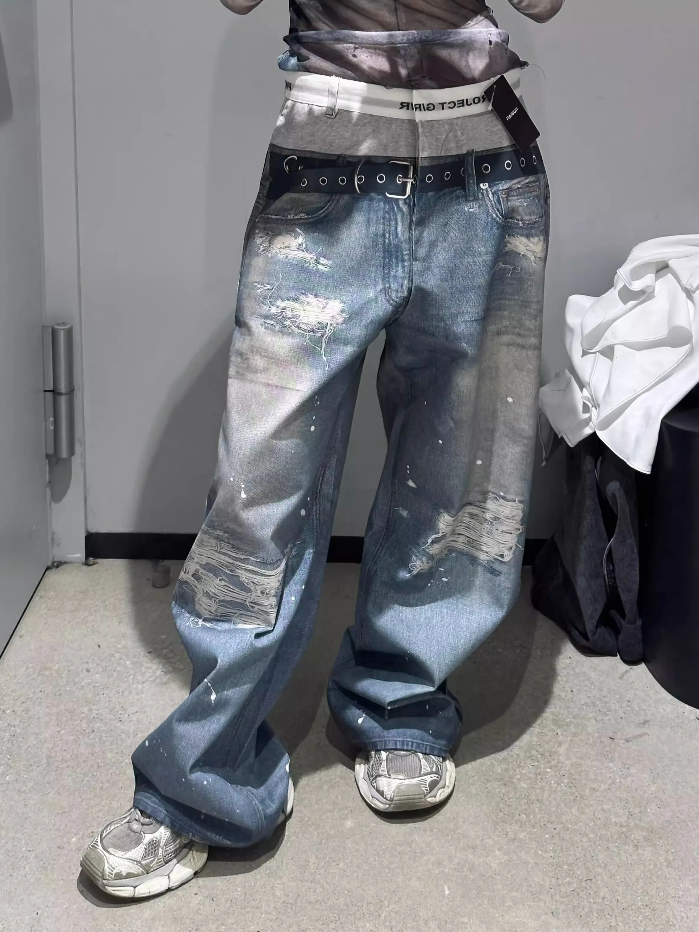 Mens Jeans Project GR By Grailz Fake Two Piece Parody Underwear 3D