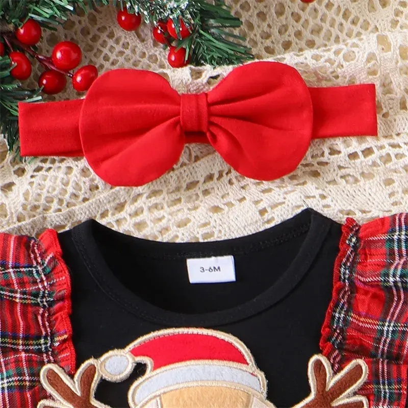 white christmas dresses Carol Red Plaid Baby Onesie Dress – The New Class main image 0