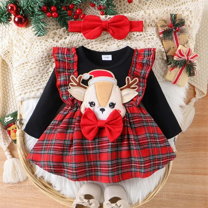 newborn xmas dress Baby Girl Christmas Dress, Red Tulle Tutu Romper for Toddler & Newborn