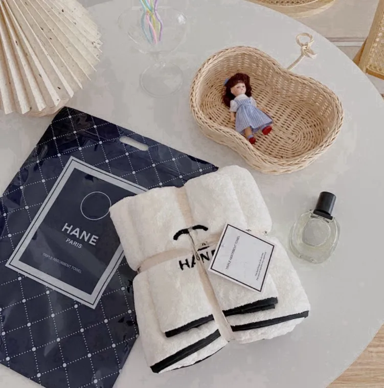 63% OFF – Sell ic Large‑Size Letter Towel Set, Non‑Shedding Designer Bath Towels, Luxury Gift Box – Only $2.5