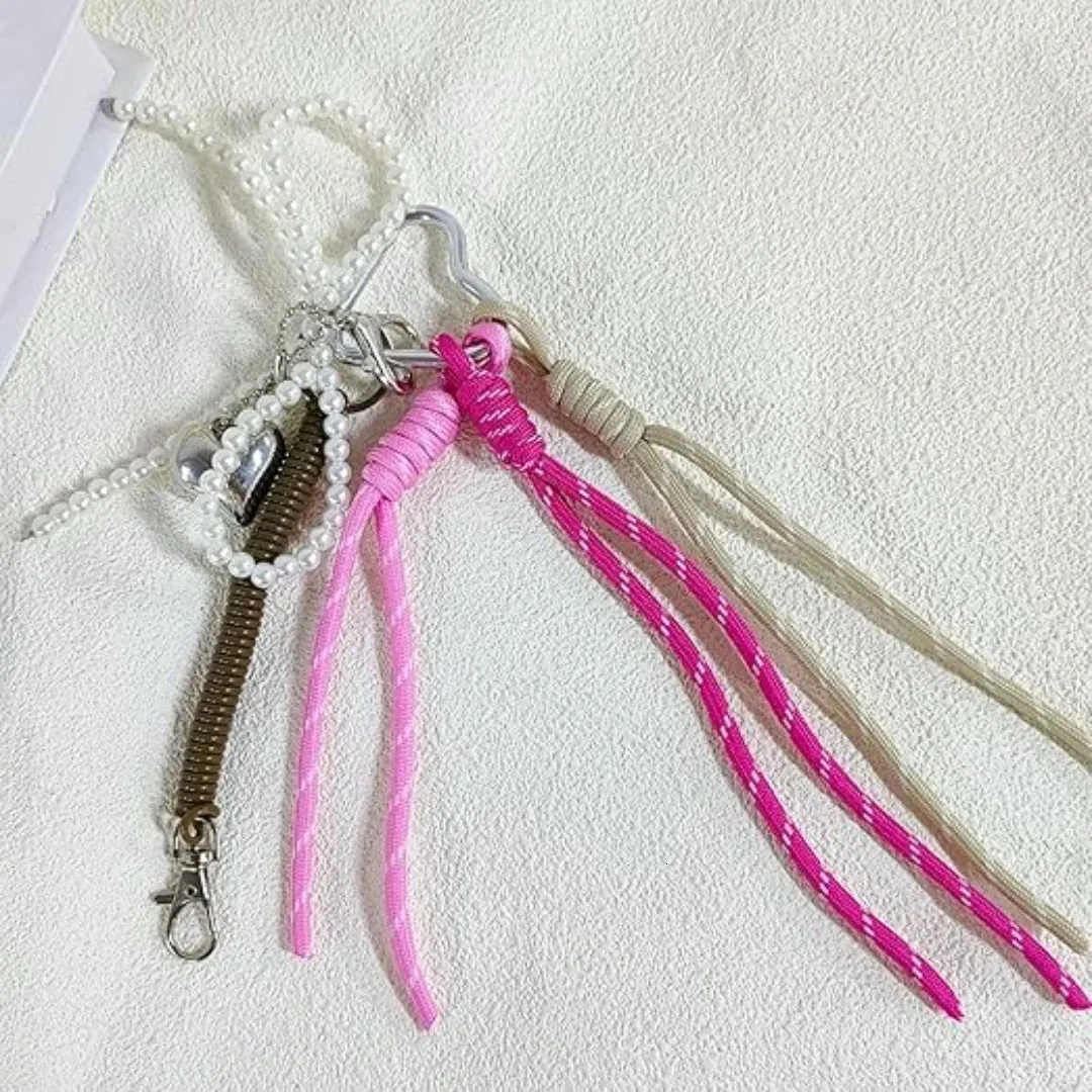 Key Charm Two Ropes Ddmymoon Keychains Charms: Rope, Pearl, and Bow Bag Charms - Cute ...