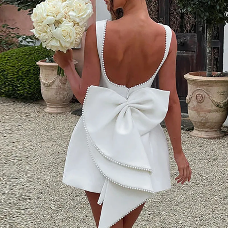 hollow out backless dress Angela Hollow Out Backless Mini Dress Black / S main image 1