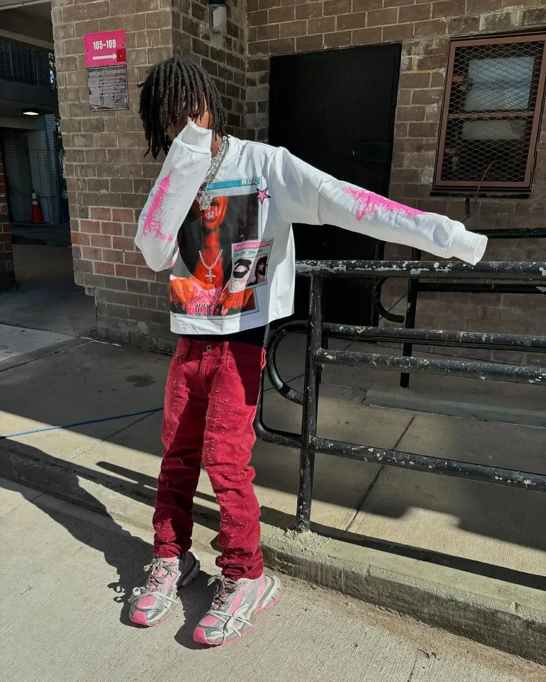 Mens Harajuku Y2K Gothic Graphic Long Sleeve Oversized Acetate