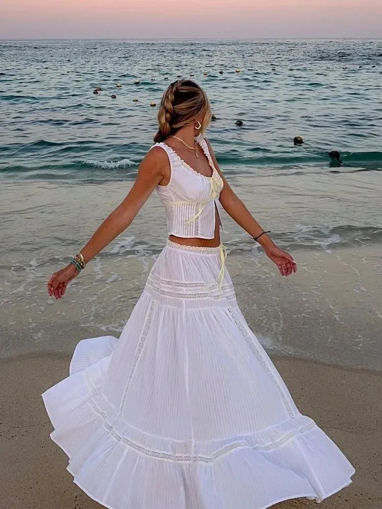 beach dress set Linen halter midi dress - Dresses and jumpsuits - Women