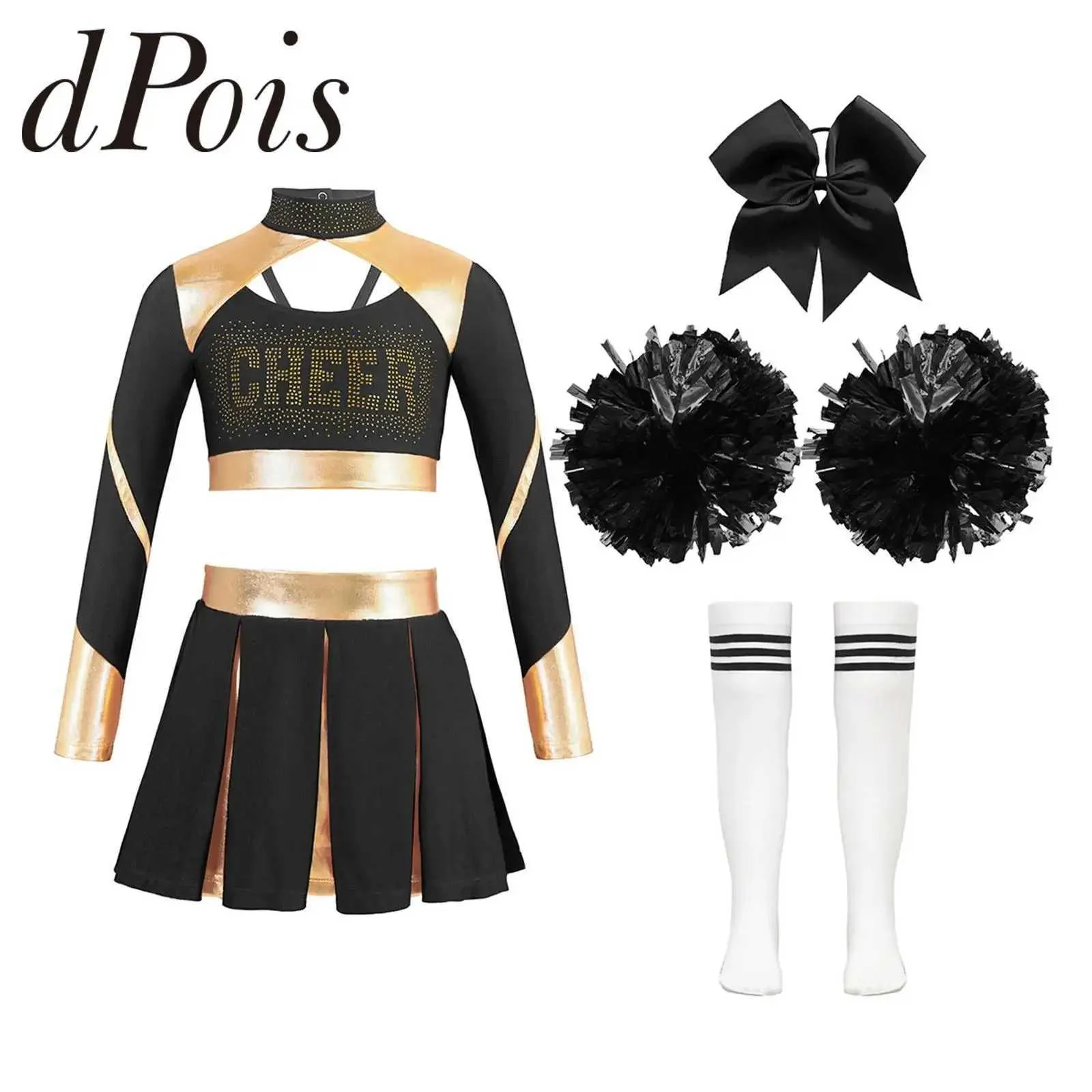 Cheerleader Sexy Outfit Girls Cheerleading Costume Set: Crop Top