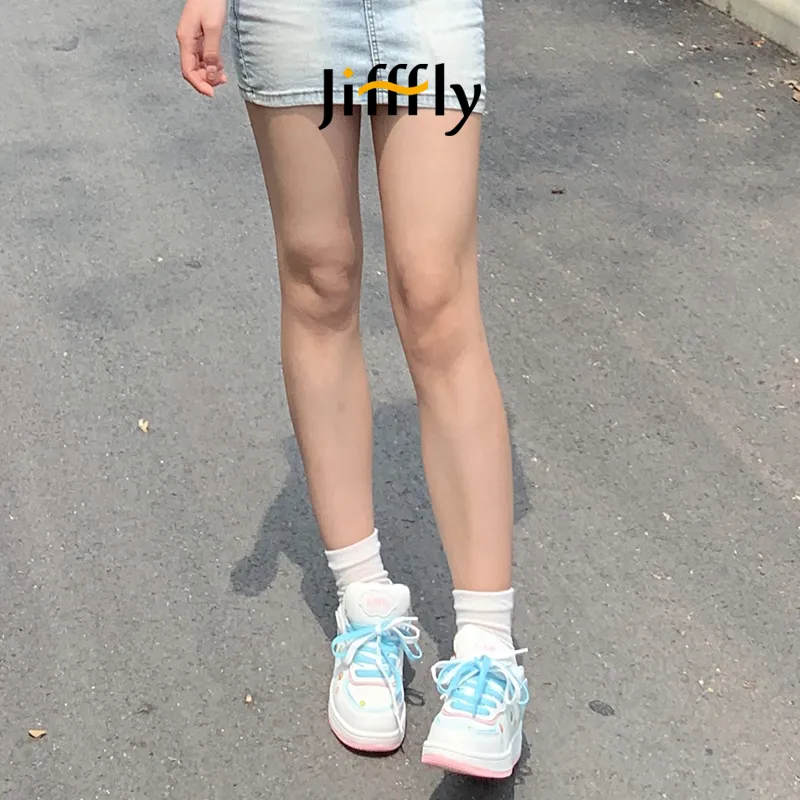 Jifffly Skateboard 2025 New Summer White Shoes For Girls No Box Students With Thick Sole And Versatile Style_voghion.com