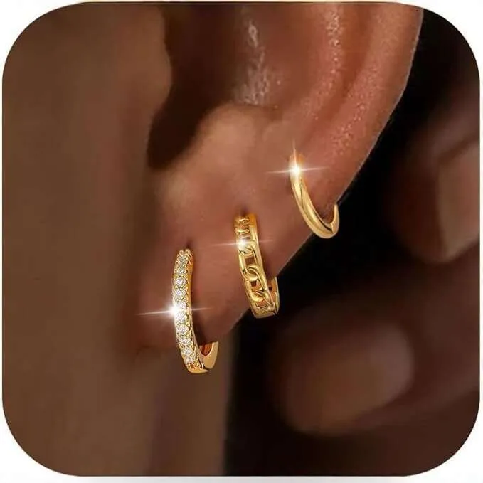 Hot Selling Real Gold Plated Set Niche Inlaid Zircon Dagger Stud Earrings Personality Temperament Ear Jewelry_voghion.com