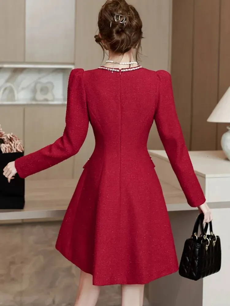 red dress woolen French V Neck Woolen Knitted Jumper Dress For Women ... From Swim_or_drown,  Rs.3,307.2 In Bulk
