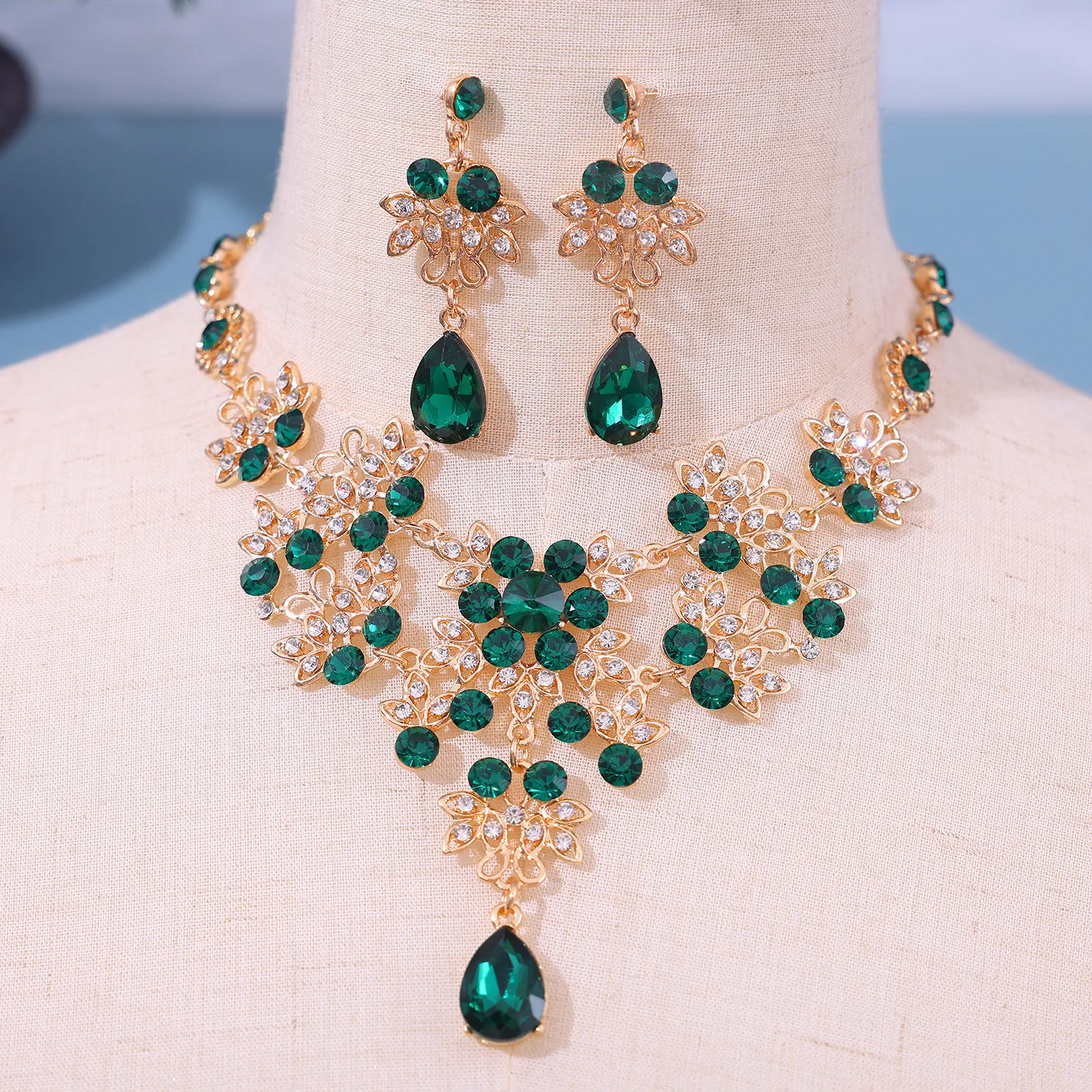 Rhinestone Faux Pearl Bridal Jewelry Sets Crystal... From 