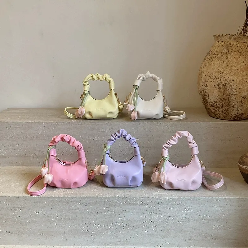 INS Children Flower Handbags   Girls Foldable Cloud... 
