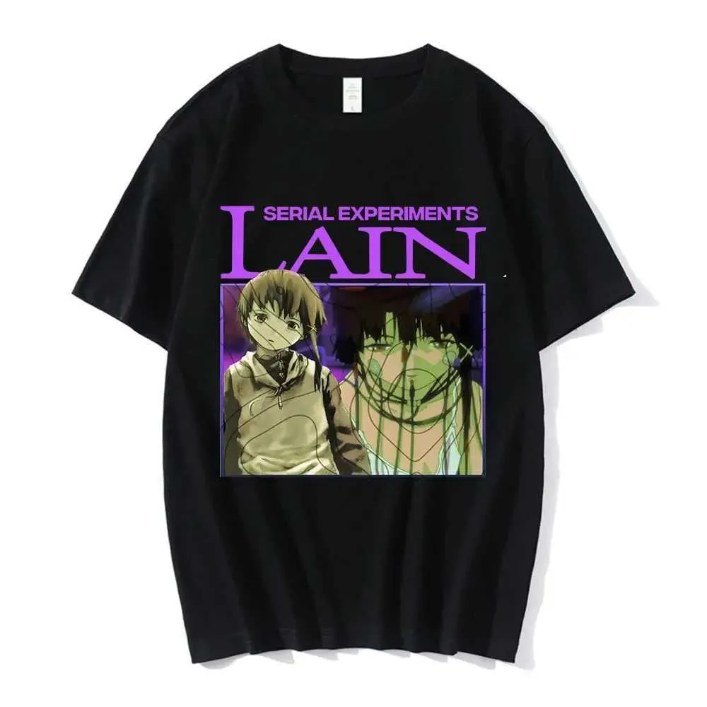 Anime Serial Experiments Lain T Shirt Men Women Graphic T Shirts