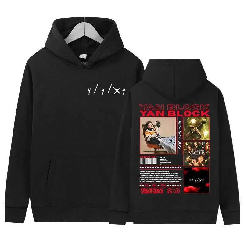 Rapper Yan Block 2025 Album Graphics Hoodie, Mens Vintage