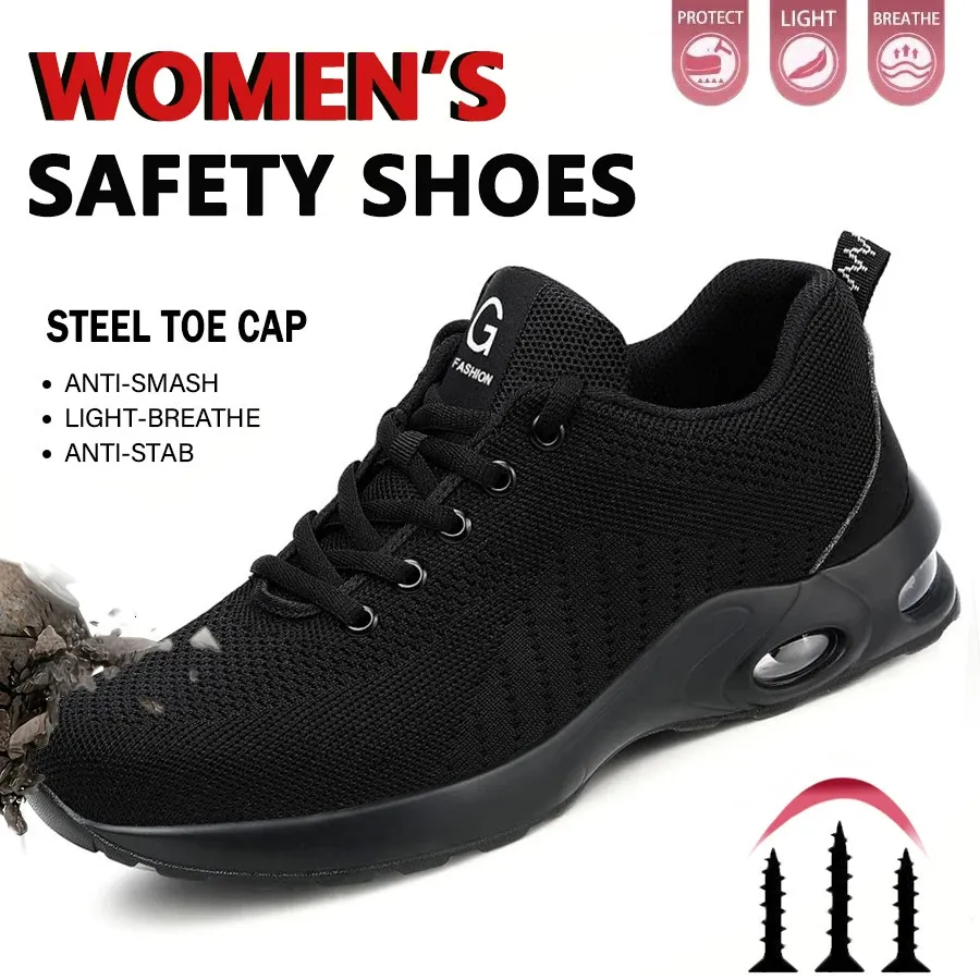 Steel Toe Safety Shoes For Men Women Indestructible Non Slip Work Shoes ...