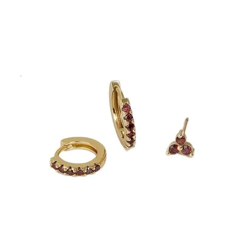 Three Piece Earring Set Copper Gold Plated Stud Versatile Earrings_voghion.com