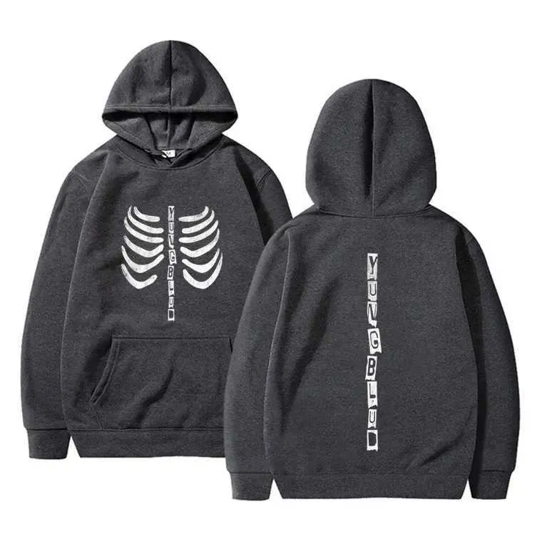 Singer Yungblud Skeleton Graphic Hoodie Men Women Fashion Rock