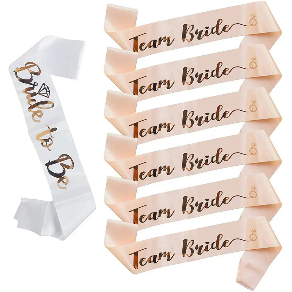 Rose Gold Team Bride To Be Satin Sash Bachelorette Party Decoration ...