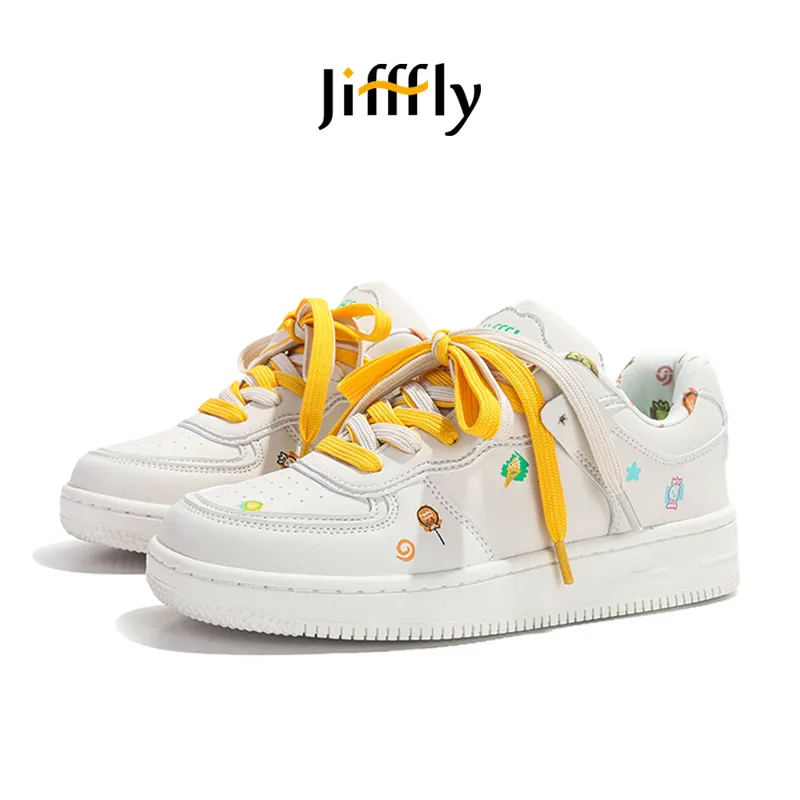 Jifffly Skateboard 2025 New Summer White Shoes For Girls No Box Students With Thick Sole And Versatile Style_voghion.com