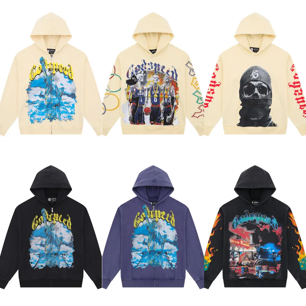 Designer Rapper Hoodies Men's Gods Speeds Designer Hoodie, Trendy Washed Vintage Hip Hop Skull ...