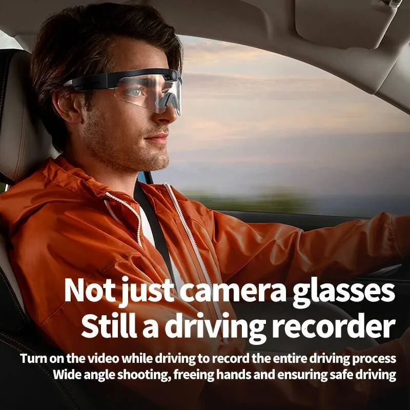 Mini câmera, óculos de sol com vídeo 4K, óculos inteligentes, câmera esportiva, alto-falante Bluetooth para música e chamadas, óculos inteligentes_voghion.com