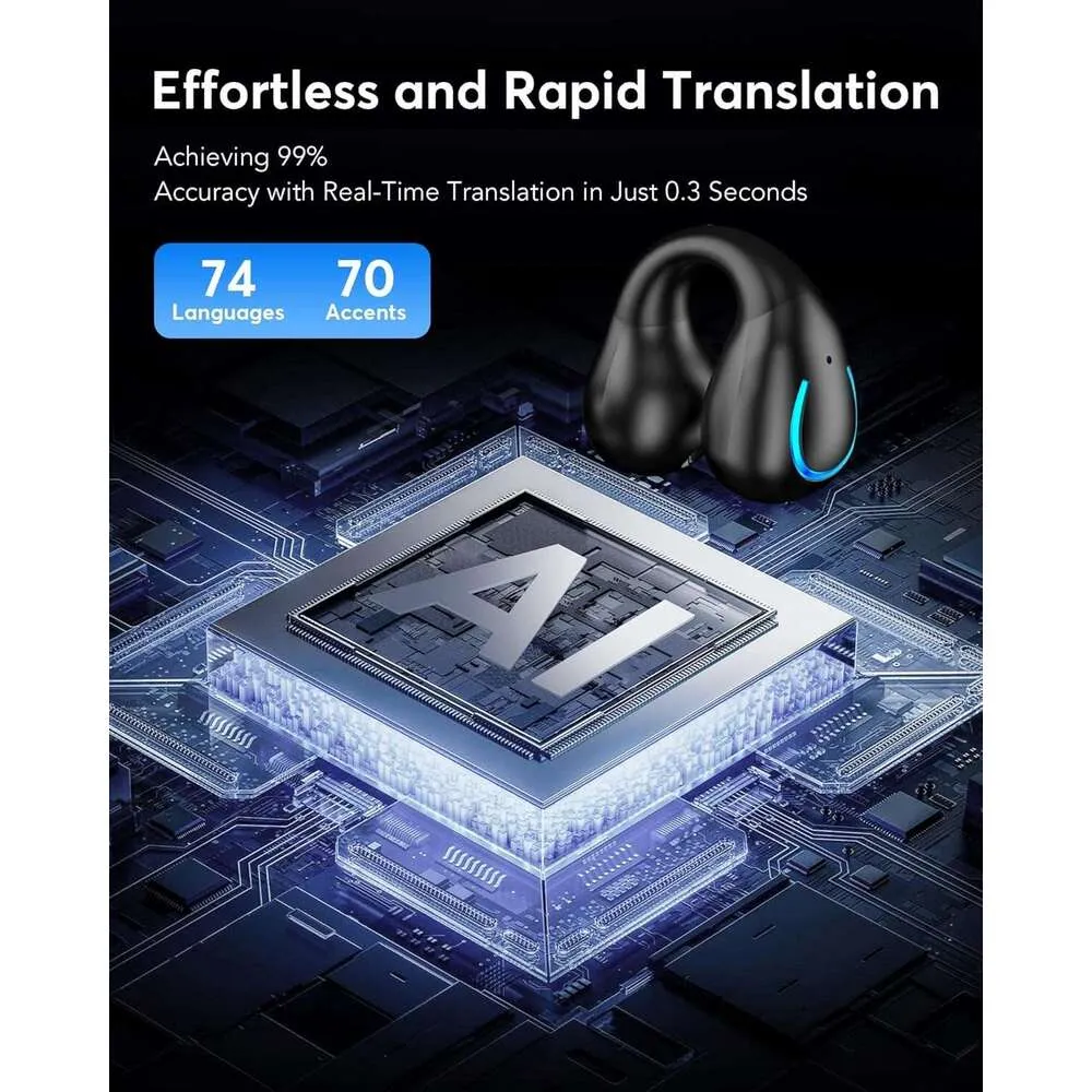 Wireless AI Translator Earbuds – 144 Languages For Business & Daily Travel